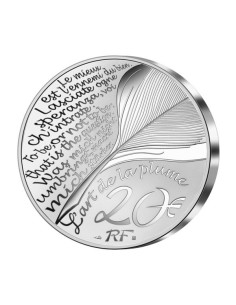 William Shakespeare Francia 2022 20 Euro Plata Proof 2