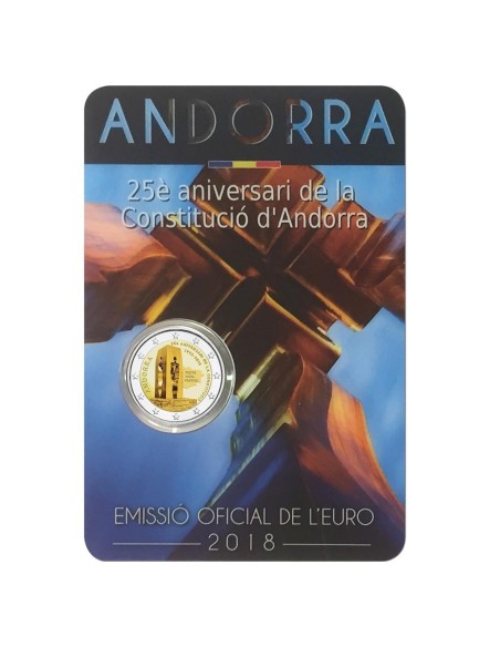 Andorra 2018 2 Euro 25 Aniversario Constitución de Andorra Coincard