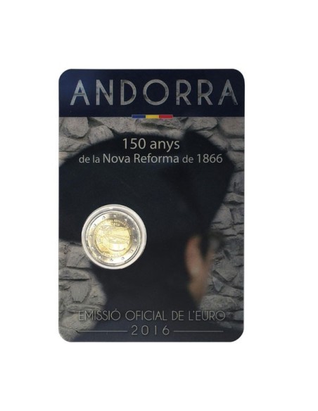 Andorra 2016  150 Aniversario 2 Euro Nueva Reforma de 1866 coincard