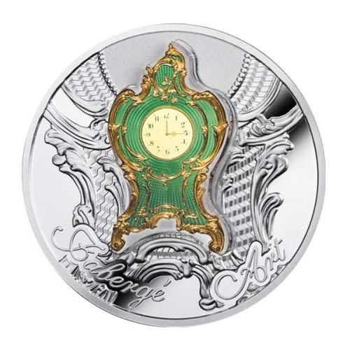 Faberge Art Reloj Niue 2018 Moneda una Onza Plata
