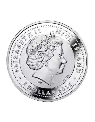 Niue 2018 Nudo Eterno moneda 1 dólar plata proof reverso