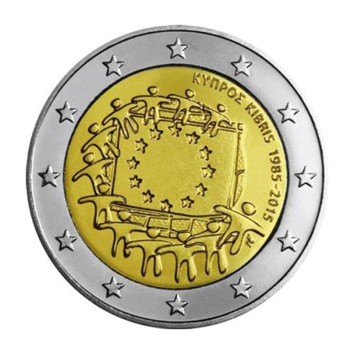 Bandera Chipre 2015 2 euro