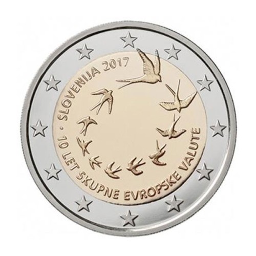 10 años euro Eslovenia 2017 2 euro