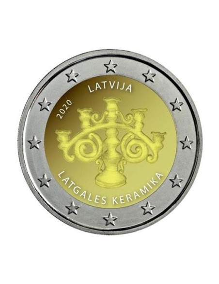 Cerámica Letonia 2020 2 euro