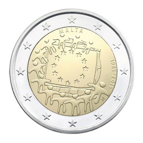 Bandera Malta 2015 2 euro