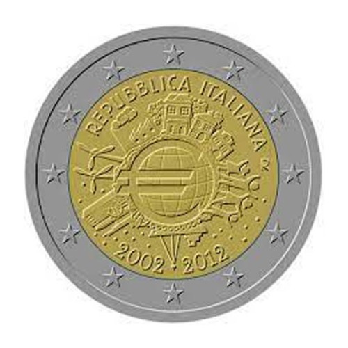 10º aniversario euro Italia 2012 2 Euro