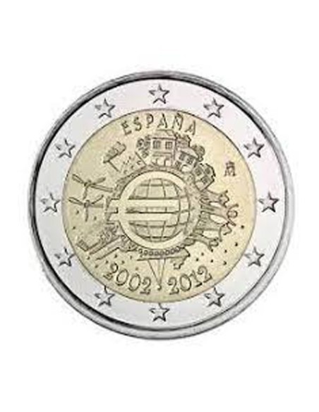 10 años del Euro España 2012 2 euro