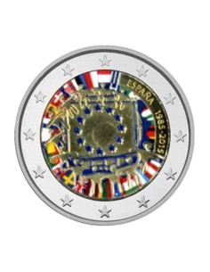 30 años bandera UE España 2015 2 euro color