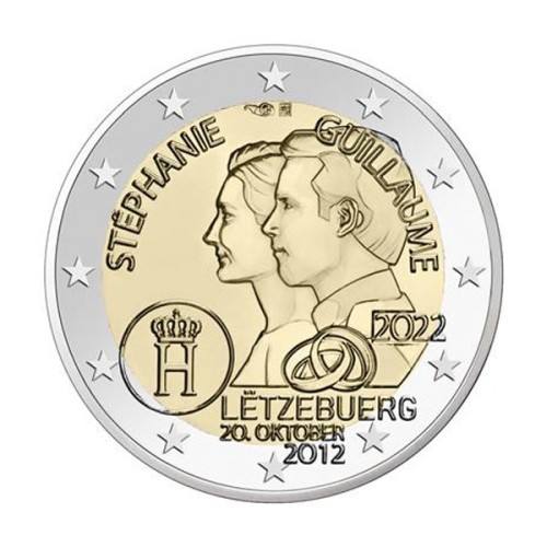 Boda Grandes Duques Guillermo y Estefanía Luxemburgo 2022 2 euro
