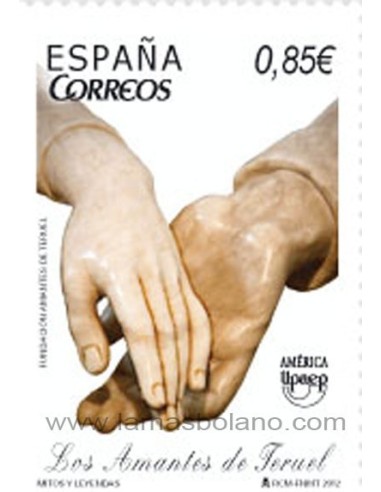 SELLOS ESPAÑA 2012 - AMÉRICA UPAEP MITOS Y LEYENDAS. LOS AMANTES DE TERUEL - 1 VALOR - CORREO