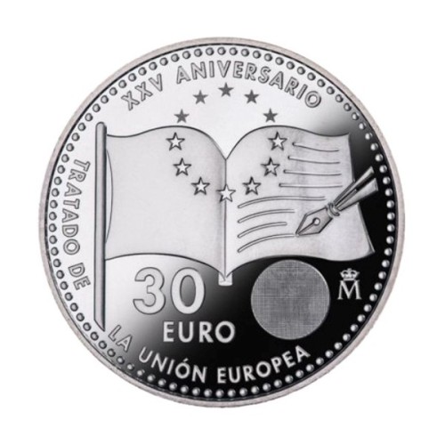 Tratado Unión Europea España 2017 30 Euro Plata