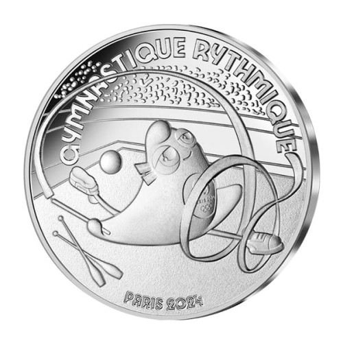 Moneda Gimnasia Rítmica 2023 Francia Juegos Olímpicos 10 Euro Plata