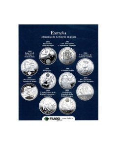 Hoja monedas 12 Euro 2001/2010 Filabo