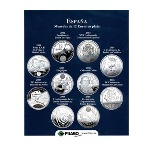 Hoja monedas 12 Euro 2001/2010 Filabo