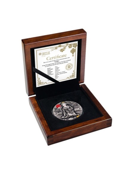 Moneda Geisha 2019 Niue 2 Onzas Plata  estuche