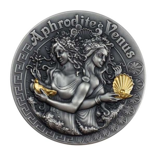 Moneda 2 Onzas Plata Afrodita y Venus 2020 Niue