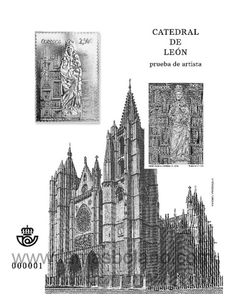 SELLOS ESPAÑA 2012 - CATEDRALES. CATEDRAL DE LEÓN - PRUEBA DE ARTISTA 1 HOJA BLOUQE SIN DENTAR