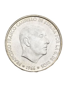 MONEDA ESPAÑA 1967 - 1966 * 67 MONEDA FRANCO 100  PESETAS PLATA CON ESTUCHE INVIOLABLE 2