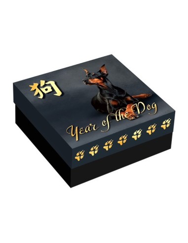 Moneda Niue 2018 Año del Perro Plata estuche