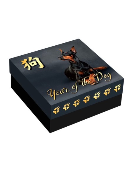 Moneda Niue 2018 Año del Perro Plata estuche