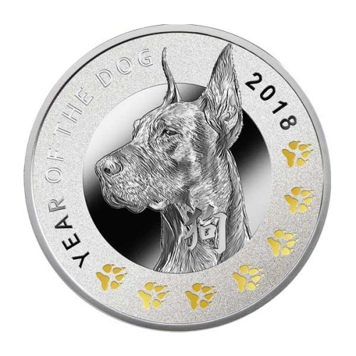 Moneda Niue 2018 Año del Perro Plata