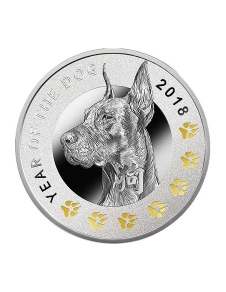 Moneda Niue 2018 Año del Perro Plata