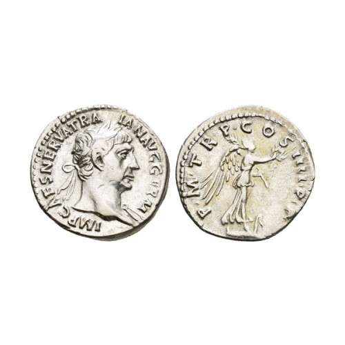 Denario M. Ulpius Trajanus 52-117 a.C. Plata