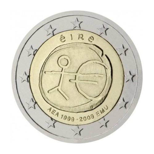 10 años circulación del euro Irlanda 2009 2 euro