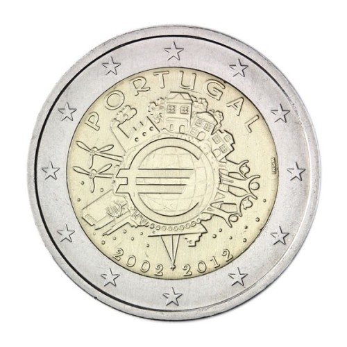 10 años circulación del Euro 2 Euro Portugal 2012