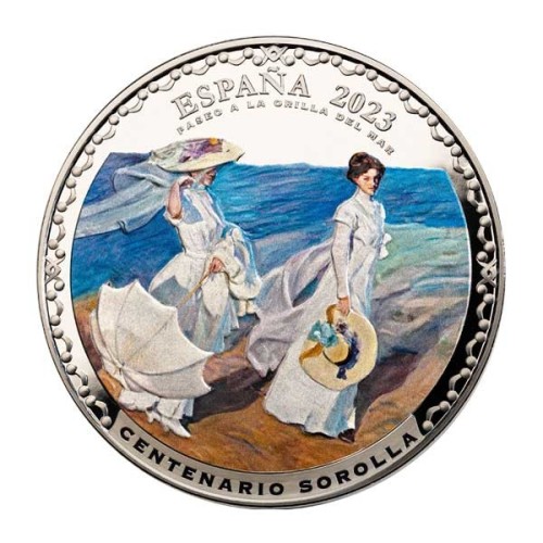 Moneda 50 Euro Joaquín Sorolla, Paseo a la orilla del mar Cincuentín Plata Proof