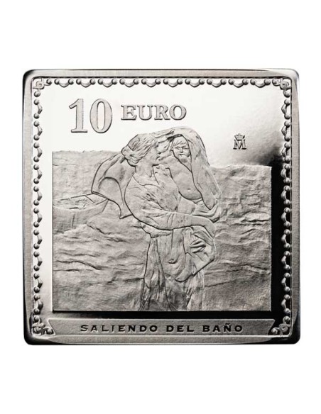 Moneda El baño del Caballo . Joaquín Sorolla 2023 10 Euro Plata Reverso Proof