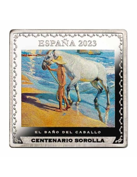 Moneda El baño del Caballo . Joaquín Sorolla 2023 10 Euro Plata Proof