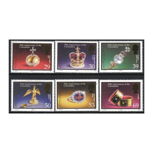 50º Aniversario Coronación Reina Isabel II Sello correo Jersey 2003