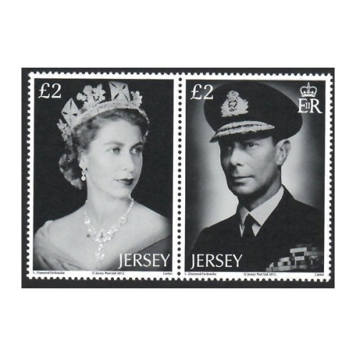 60º Aniversario Reinado Isabel II Sello correo Jersey 2012