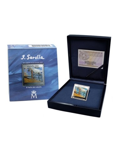 Moneda El baño del Caballo . Joaquín Sorolla 2023 10 Euro Plata Estuche