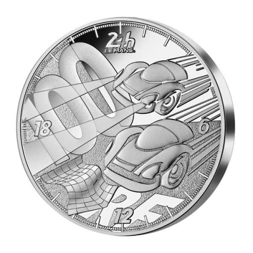 Moneda 5 Onzas Plata 24h Le Mans  Francia 2023 Anverso
