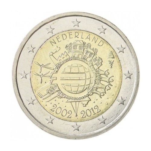 10 años circulación del Euro 2 Euro Holanda 2012