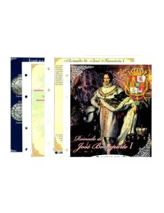 José Bonaparte I Hojas y album para colocar 5 pesetas