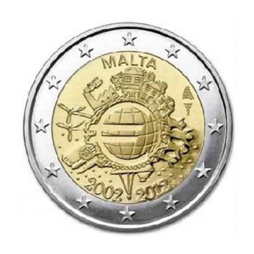 10 años circulación del euro Malta 2012 2 Euro