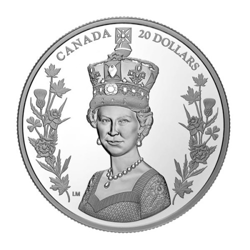 Moneda Canadá Reina Isabel II una vida de servicio 20 dólares 2022 Plata