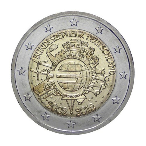 10 años de la circulación del Euro Alemania 2012 2 Euro
