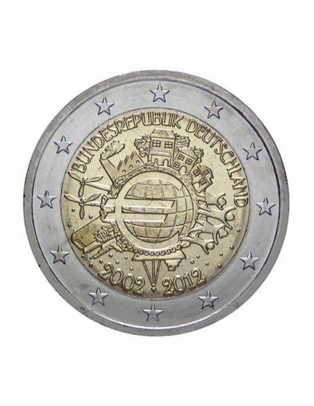 10 años de la circulación del Euro Alemania 2012 2 Euro