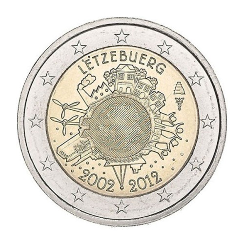 10 años del euro Luxemburgo 2012 2 Euro