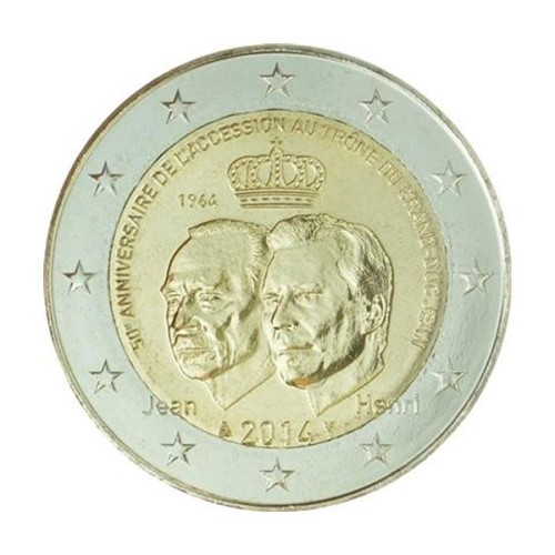 Ascensión trono Gran Duque Jean Luxemburgo 2014 2 Euro