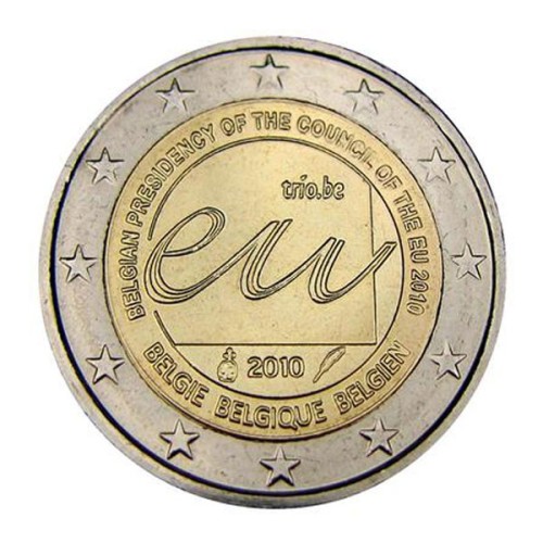 Presidencia consejo unión europea Bélgica 2010 2 Euro