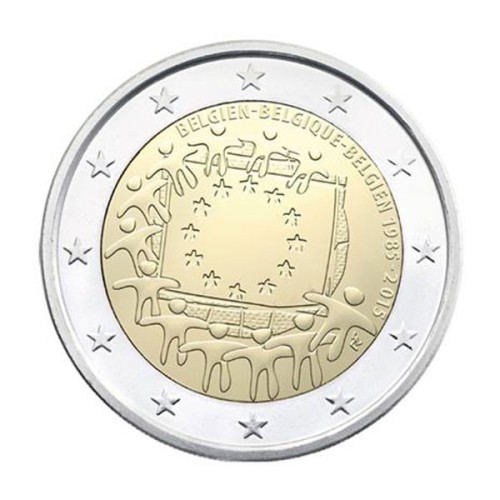 30 años bandera Unión Europea Bélgica 2015 2 Euro