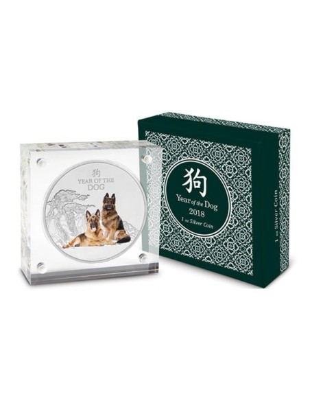 Moneda Pastor Alemán Niue 2018 1 onza Plata Estuche