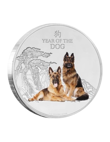 Moneda Pastor Alemán Niue 2018 1 onza Plata