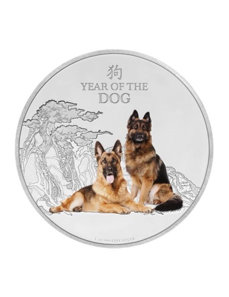 Moneda Pastor Alemán Niue 2018 1 onza Plata