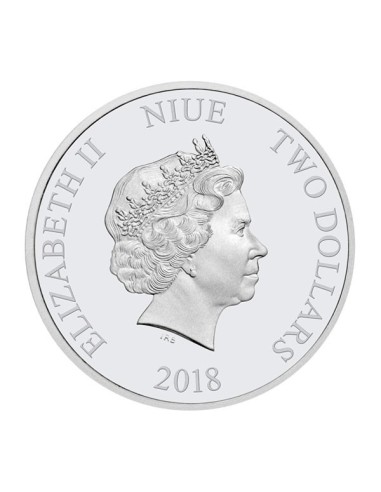 Moneda Pastor Alemán Niue 2018 1 onza Plata Reverso